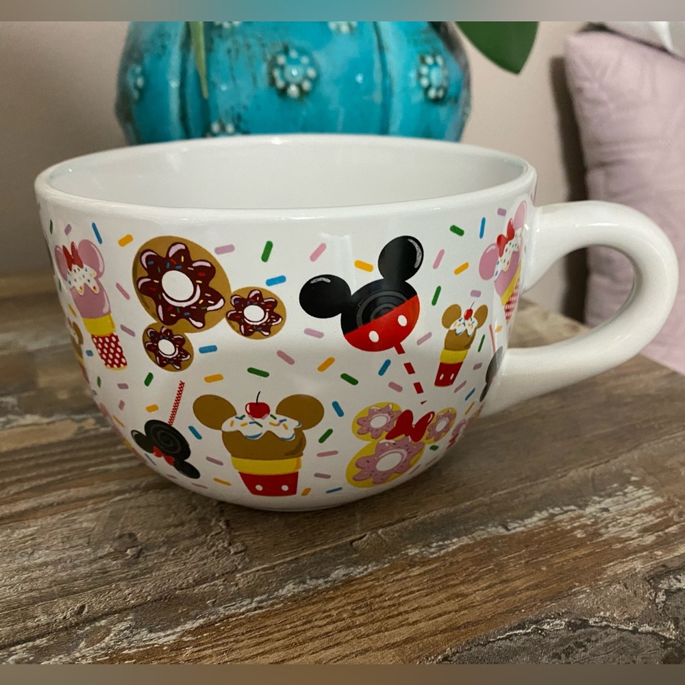 Disney Jumbo Soup Mug in ‘Treats & Sprinkles’ Pattern, NWT